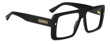 Men Premium Dsquared2 Eyeglasses: D2 0166 - Black(2 - SpecSMART Eye Clinic (Diagonal View)